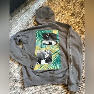 abercrombie kids Gray Hoodie with Green and Yellow Graphic